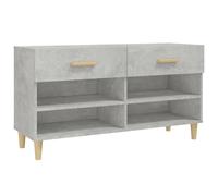 vidaXL Mueble zapatero madera contrachapada gris hormigón 102x35x55 cm