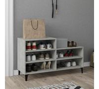 vidaXL Mueble zapatero madera contrachapada gris hormigón 102x36x60 cm