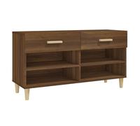 vidaXL Armario para zapatos, color marrón, aspecto de roble, 102x35x55 cm, material de madera