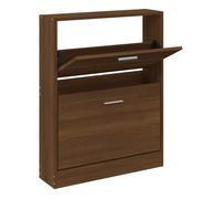 vidaXL Zapatero Armario para Pasillo y Entrada - Madera Contrachapada, Marrón Roble 59x17x81 cm