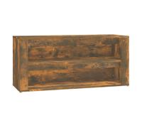 vidaXL Zapatero madera contrachapada roble ahumado 100x35x45 cm