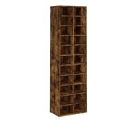 vidaXL Mueble zapatero madera contrachapada 54x34x183 cm Blanco brillante y Gris hormigón