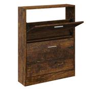 Vidaxl mueble zapatero madera contrachapada roble ahumado 59x17x81 cm