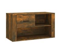 vidaXL Zapatero madera contrachapada roble ahumado 80x35x45 cm