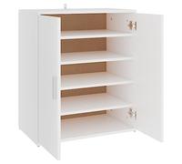 vidaXL Mueble zapatero armario organizador de zapatos madera contrachapada blanco 60x35x70 cm