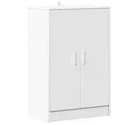 vidaXL Mueble Zapatero Organizador de Zapatos Armario Pasillo Almacenaje Taburete Puf Caja Banco Estantería de Madera Contrachapada Blanco 60x35x92 cm