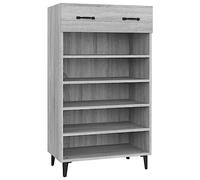 vidaXL Mueble Zapatero Organizador de Zapatos Soporte Armario Pasillo Almacenaje Estantería Madera Contrachapada Gris Sonoma 60x35x105 cm