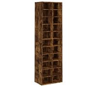 vidaXL Mueble Zapatero Organizador de Zapatos Soporte Armario Pasillo Almacenaje Estantería Madera Contrachapada Roble Ahumado 54x34x183cm
