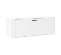 vidaXL Mueble zapatero de pared madera contrachapada Blanco 100x35x38 cm