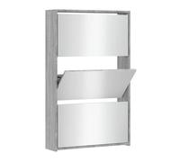vidaXL Mueble zapatero con espejo 3 niveles, 3 cajones y estantería Gris Sonoma