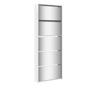vidaXL Mueble zapatero y espejo 5 niveles con almacenaje para salón pasillo Blanco brillo