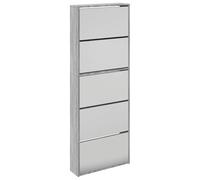vidaXL Mueble Zapatero y Espejo 5 Niveles, Estanterías Estantes con Almacenaje, Soporte de Zapatos, Armario para Salón Pasillo, Gris Sonoma