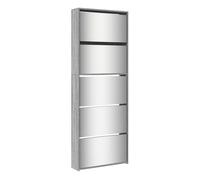 vidaXL Mueble zapatero y espejo 5 niveles – Estanterías con almacenaje para salón Gris Sonoma