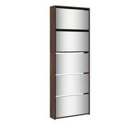 vidaXL Zapatero y espejo 5 niveles – Estanterías con almacenaje – Roble marrón