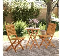 vidaXL Muebles cafetería plegables 3 pzas madera maciza acacia