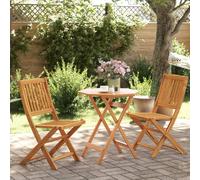 vidaXL Muebles cafetería plegables 3 pzas madera maciza acacia