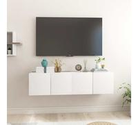 vidaXL Muebles colgantes de TV 2 unidades blanco 60x30x30 cm