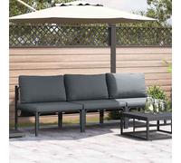 vidaXL Muebles de Exterior 3 Pieza Antracita 80 x 80 x 71 cm Acero