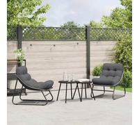 vidaXL Muebles de jardín 2 uds. Negro Acero con revestimiento en polvo