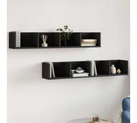 vidaXL Muebles de pared 2 uds madera de ingeniería negro 99x18x16,5 cm