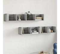 vidaXL Muebles de pared 2 uds madera gris Sonoma 99x18x16,5 cm