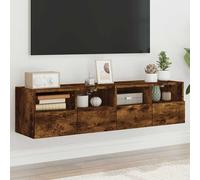 vidaXL Muebles de pared para TV 2 uds madera roble ahumado 60x30x30 cm