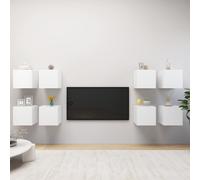 vidaXL Muebles de pared para TV 8 uds blanco 30,5x30x30 cm