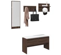 vidaXL Muebles de recibidor 4 piezas madera de ingeniería marrón roble