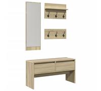 vidaXL Muebles de recibidor 4 Piezas Madera de ingeniería Roble Sonoma