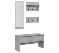 vidaXL Set muebles de recibidor 4 pzas – Madera de ingeniería, Gris hormigón