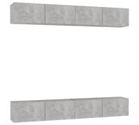 vidaXL Juego de muebles de salón 4 piezas gris hormigón 100x30x30 cm