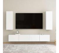 vidaXL Muebles de salón 4 piezas madera de ingeniería 80x30x30 cm, Mueble de Salon, Mueble TV, Mueble TV salon, Mesa de TV, Mueble tele