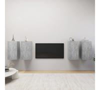 vidaXL Muebles para TV 4 uds aglomerado 30,5x30x60 cm, Mueble de Salon, Mueble TV, Mueble TV salon, Mesa de TV, Mueble tele