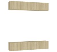 vidaXL Muebles de salón 4 uds madera ingeniería 80x30x30 cm, Mueble de Salon, Mueble TV, Mueble TV salon, Mesa de TV, Mueble tele