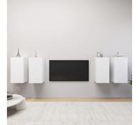 vidaXL Muebles para TV 4 uds aglomerado 30,5x30x60 cm, Mueble de Salon, Mueble TV, Mueble TV salon, Mesa de TV, Mueble tele