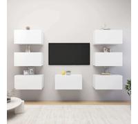 vidaXL Muebles de salón 7 uds madera ingeniería blanco 30,5x30x60 cm
