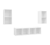 vidaXL Muebles de salón de pared 4 piezas madera de ingeniería, Mueble de Salon, Mueble TV, Mueble TV salon, Mesa de TV, Mueble tele