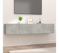 vidaXL Muebles de TV 2 uds madera ingeniería gris hormigón 80x30x30 cm