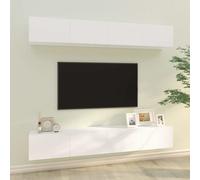 vidaXL Muebles de TV 4 piezas blanco 100x30x30 cm
