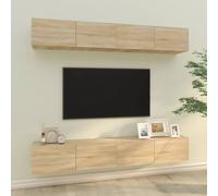 vidaXL Muebles de TV 4 piezas 100x30x30 cm, Mueble de Salon, Mueble TV, Mueble TV salon, Mesa de TV, Mueble tele