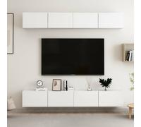vidaXL Muebles de TV 4 uds madera de ingeniería blanco 100x30x30 cm