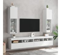 vidaXL Muebles de TV con luces LED 2 uds blanco 30,5x30x102 cm