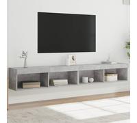 vidaXL Muebles de TV con luces LED 2 uds gris hormigón 100x30x30 cm