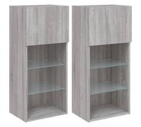Vidaxl Muebles para TV con Luces LED 2 Uds 40,5x30x90 Cm