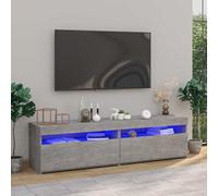vidaXL Muebles de TV con luces LED 2 unidades gris hormigón 75x35x40cm