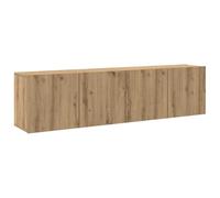 vidaXL Muebles de TV de Pared 2 Unidades Roble artisian 80x30x41 cm, Soporte para TV, Armario Consola de TV, Muebles de Dormitorio, Mueble Multimedia