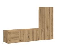 vidaXL Muebles de TV de pared 3 uds madera ingeniería roble artesanal