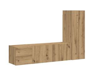 vidaXL Muebles de TV de pared 3 uds madera ingeniería roble artesanal