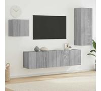 vidaXL Muebles de TV de pared 4 pzas madera de ingeniería gris Sonoma