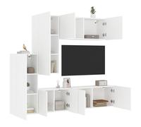 vidaXL Muebles de TV de pared 5 piezas madera de ingeniería blanco